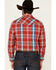 Image #4 - Roper Men's Warm Red Large Plaid Long Sleeve Pearl Snap Western Shirt , Red, hi-res
