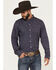 Image #1 - Wrangler X Cody Johnson Men's Paisley Print Long Sleeve Button-Down Western Shirt - Tall, Navy, hi-res