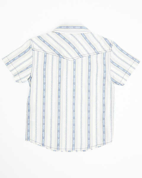 Image #3 - Cody James Toddler Boys' Southwestern Dobby Striped Short Sleeve Snap Western Shirt , Ivory, hi-res