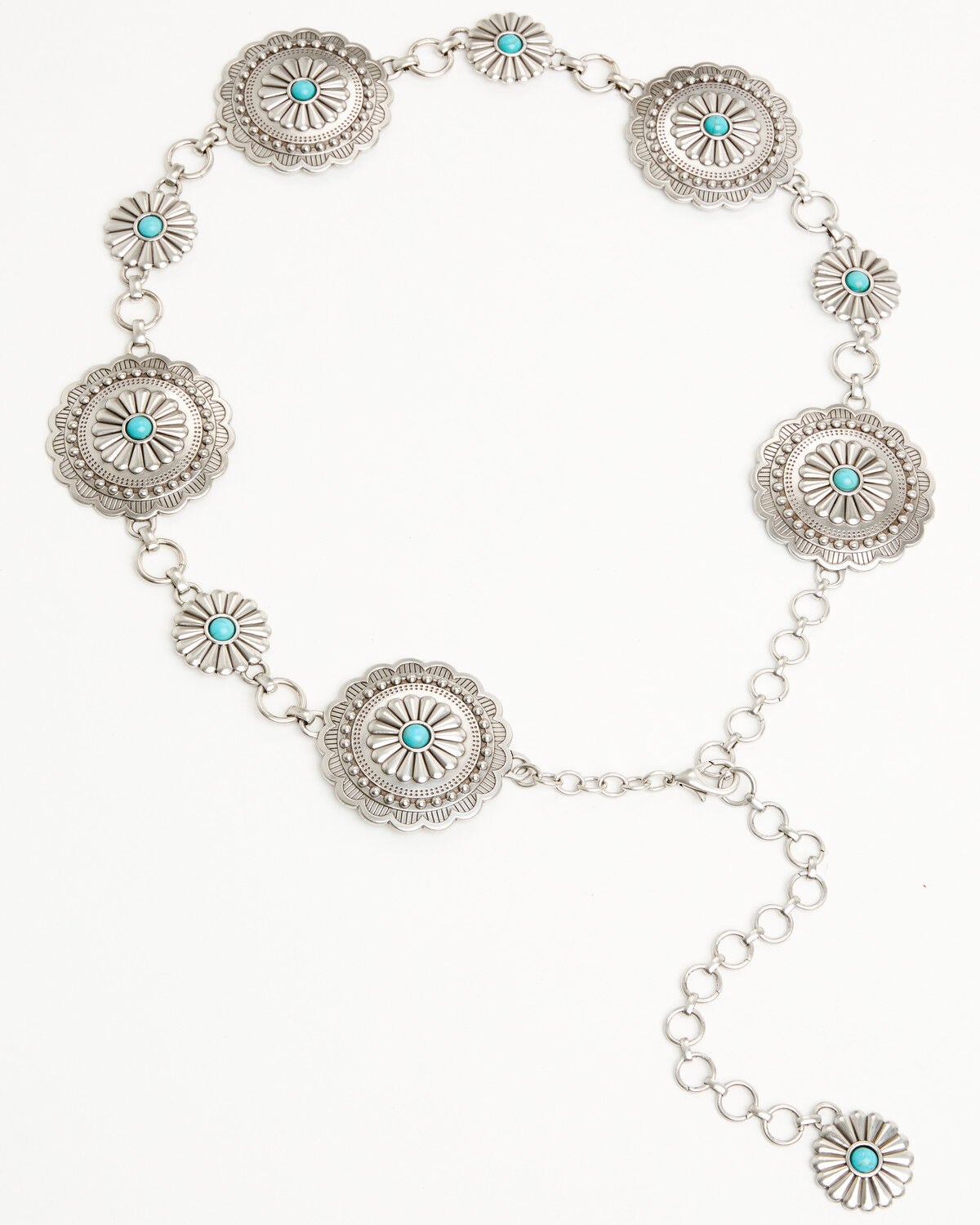 Image #2 - Shyanne Women's Sunshine Bloom Chain Concho Belt, Silver, hi-res