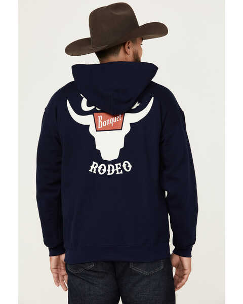 Image #1 - Changes Men's Boot Barn Exclusive Coors Banquet Logo Hooded Sweatshirt , Navy, hi-res