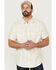 Brothers & Sons Men's Large Plaid Short Sleeve Button Down Western Shirt , Cream, hi-res