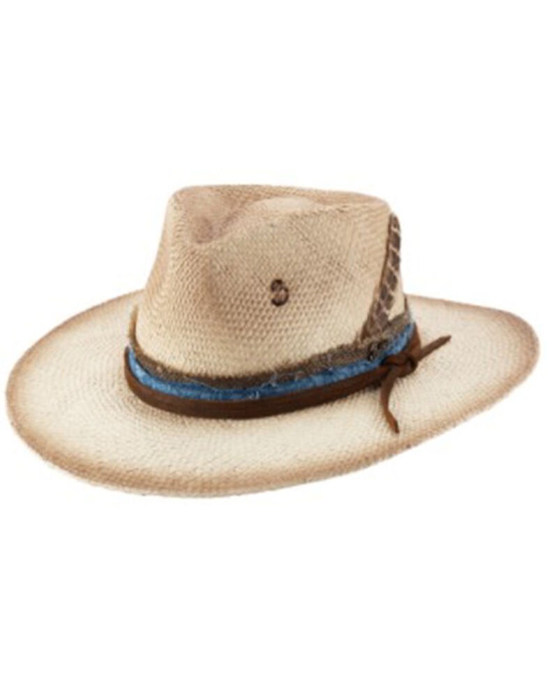 Bullhide Women's Distressed Natural Golden Hour Panama Straw Western Hat , Natural, hi-res