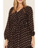 Molly Bracken Women's Printed Midi Long Sleeve Dress, Brown, hi-res