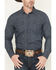 Image #3 - Blue Ranchwear Men's Dark Wash Railroad Striped Print Long Sleeve Snap Western Shirt, Dark Wash, hi-res