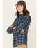 Image #2 - Wrangler Riggs Workwear Women's Plaid Print Long Sleeve Button Down Shirt, Navy, hi-res
