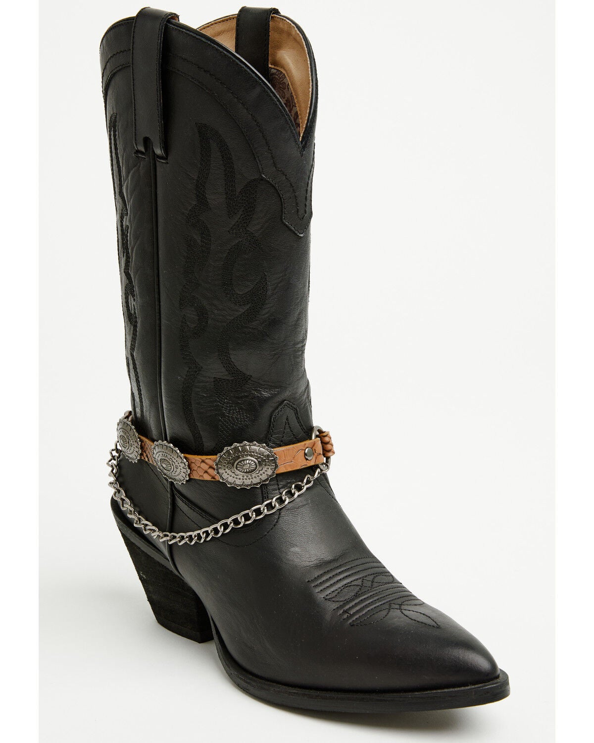 Image #1 - Shyanne Women's Scalloped Concho Boot Bracelet with Chain, Brown, hi-res