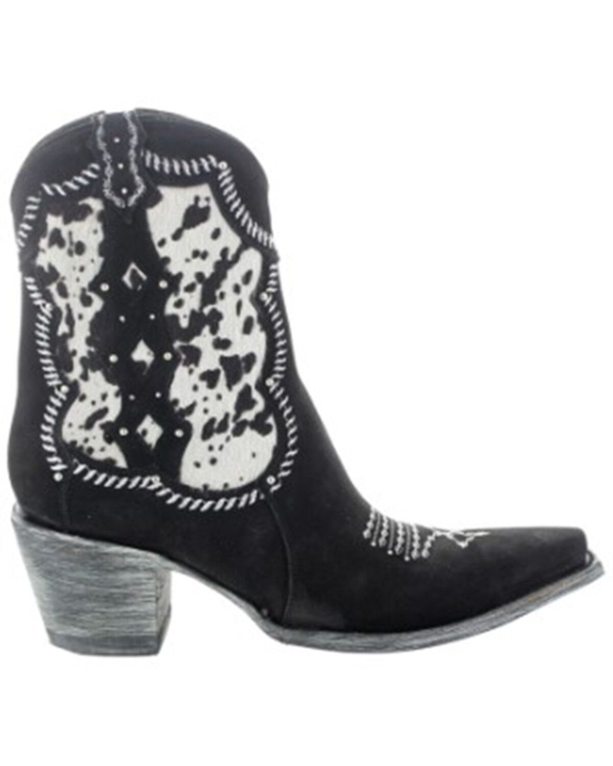 Image #2 - Old Gringo Women's Lazzo Cowboy Western Boots - Snip Toe, Black/white, hi-res