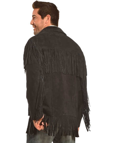 Image #3 - Liberty Wear Men's Suede Fringe Western Jacket , Black, hi-res