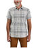 Image #1 - Carhartt Men's Rugged Flex® Plaid Print Relaxed Fit Lightweight Short Sleeve Button-Down Work Shirt, Dark Grey, hi-res