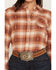 Image #3 - Shyanne Women's Vistas Plaid Print Long Sleeve Button-Down Flannel Shirt, Bark, hi-res