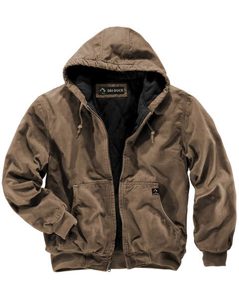 Image #1 - Dri Duck Men's Cheyenne Hooded Work Jacket - Big Sizes (3XL - 4XL), Khaki, hi-res