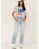 Show Me Your Mumu Women's USA Star Jimmy Cropped Tee, Heather Grey, hi-res