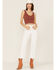 Unpublished Denim Women's Front Seam Straight Jeans, White, hi-res