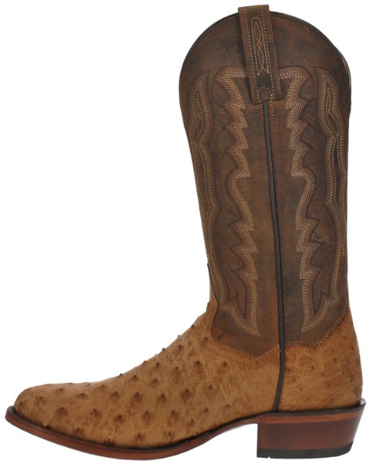Image #3 - Dan Post Men's Gehrig Exotic Ostrich Western Boots - Round Toe, Tan, hi-res