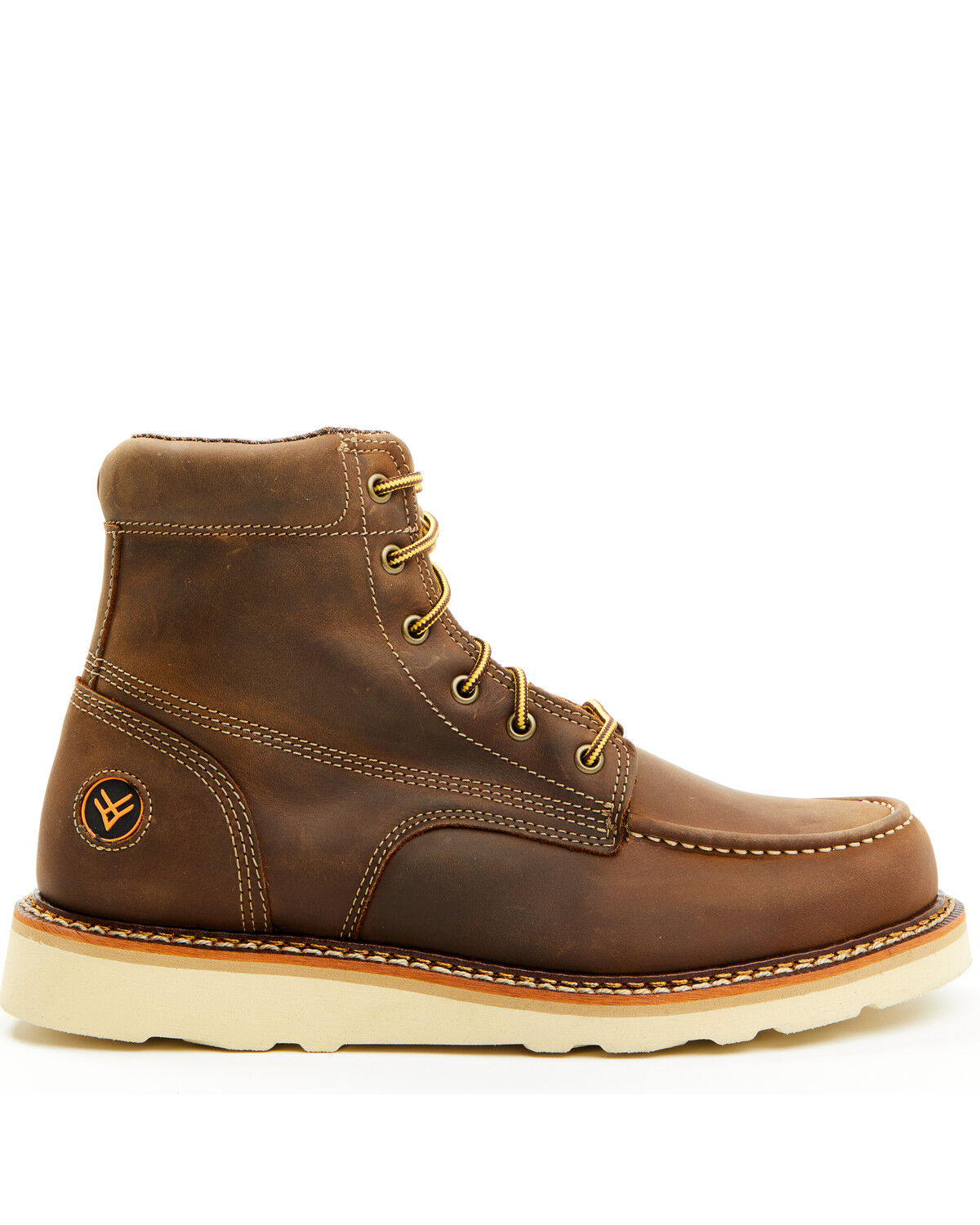 Image #2 - Hawx Men's 6" Moc Work Boots - Soft Toe, Brown, hi-res
