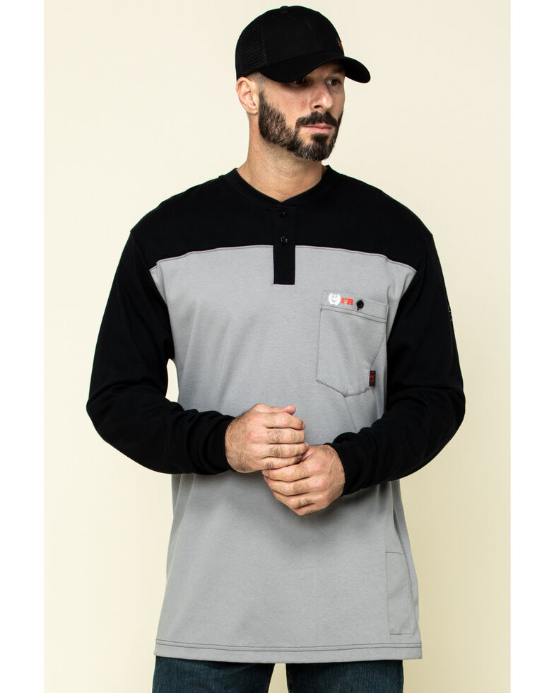 Cinch Men's FR Multi Solid Long Sleeve Work Shirt , Multi, hi-res