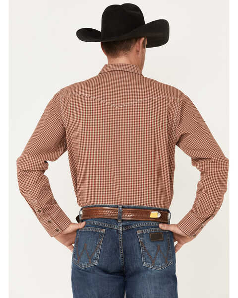 Image #4 - Blue Ranchwear Men's Gingham Print Long Sleeve Snap Western Shirt, Red, hi-res