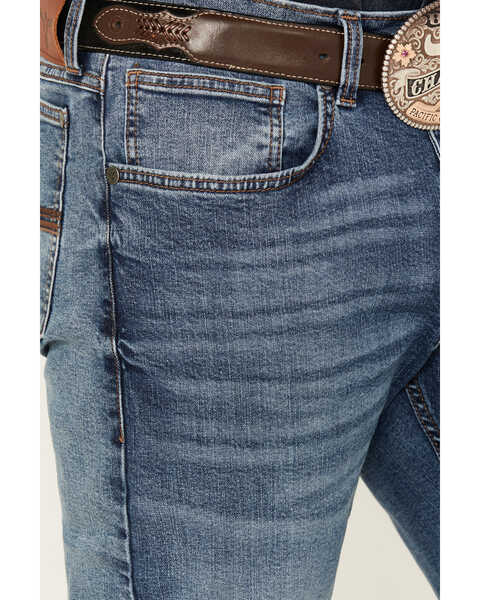 Image #2 - Wrangler 20X Men's Lakeway Medium Dark Wash Slim Straight Stretch Denim Jeans - Long, Medium Wash, hi-res