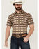 Image #1 - Gibson Men's Ombre Swirl Print Short Sleeve Button-Down Western Shirt , Brown, hi-res