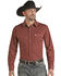 Image #1 - Panhandle Men's Paisley Print Long Sleeve Pearl Snap Western Shirt - Tall , Dark Red, hi-res
