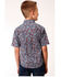 Roper Boys' Amarillo Liberty Bell Paisley Western Shirt, Wine, hi-res
