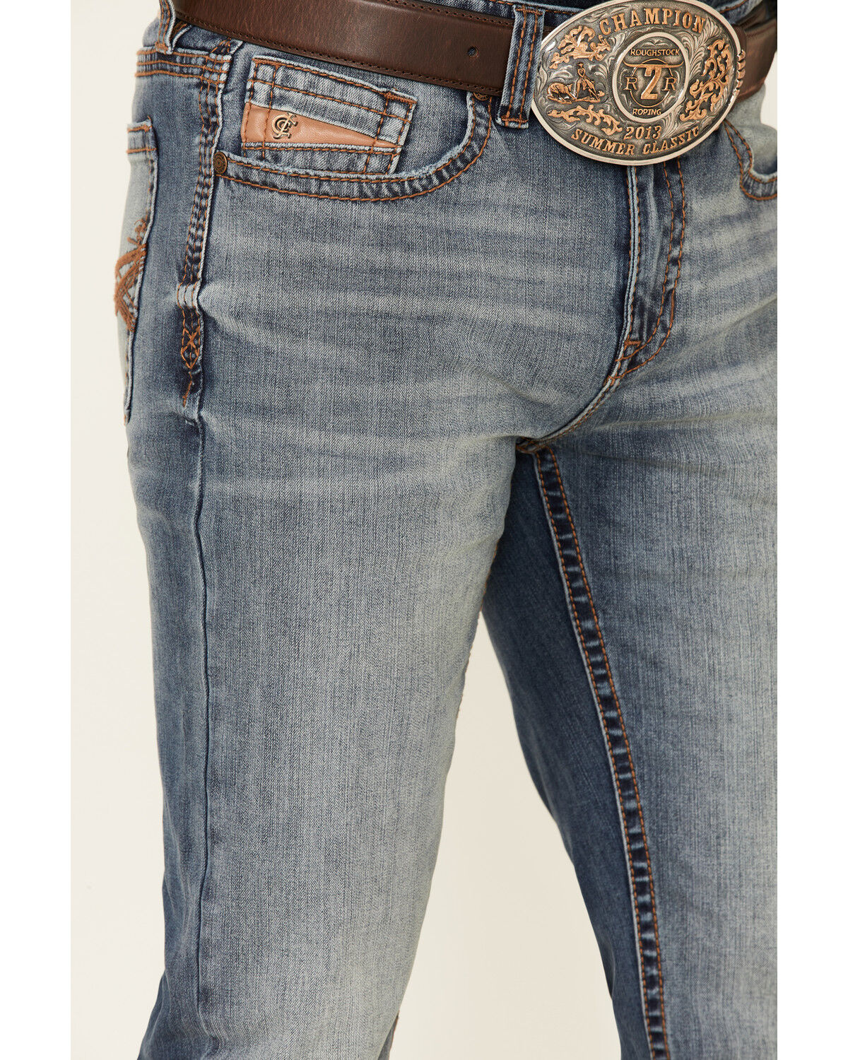 Image #4 - Cody James Core Men's Silver Spur Medium Wash Performance Stretch Slim Bootcut Jeans, , hi-res