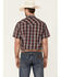 Image #4 - Rodeo Clothing Men's Red & Grey Plaid Short Sleeve Snap Western Shirt, Red, hi-res