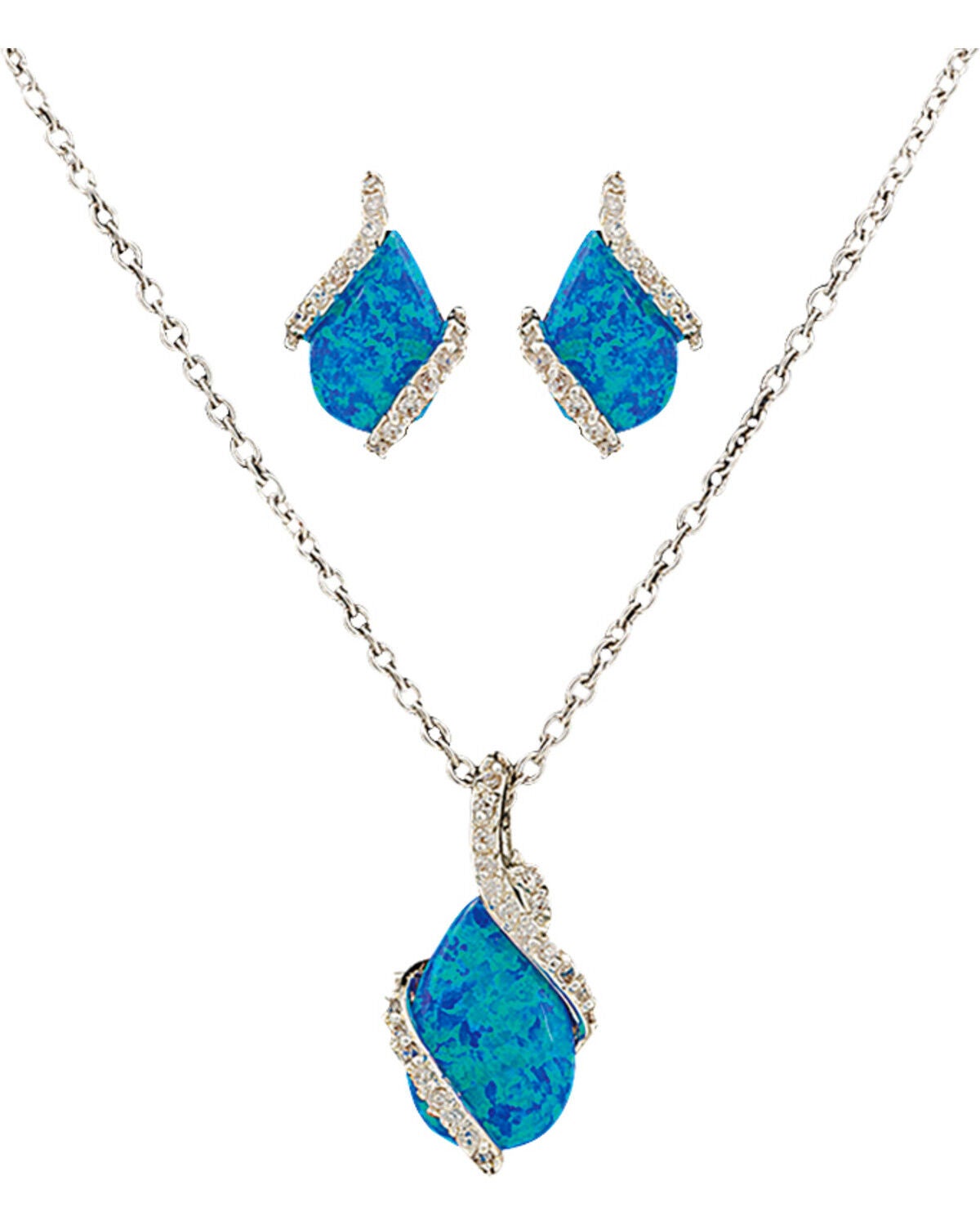 Montana Silversmiths Women's River Lights Twin Paths Jewelry Set - 2 Piece, Silver, hi-res