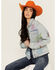 Image #1 - Blue B Women's Light Wash Rhinestone Embellished Denim Jacket, Light Wash, hi-res