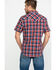 Image #2 - Wrangler Retro Men's Premium Plaid Print Short Sleeve Western Shirt, Navy, hi-res