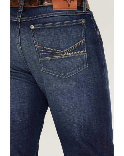Image #4 - Wrangler 20X Men's Fawnbrook Dark Wash Slim Straight Stretch Denim Jeans - Long, Blue, hi-res