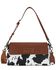 Image #2 - Wrangler Women's Boot Barn Exclusive Daisy Cow Print Flap Shoulder Bag, Brown, hi-res