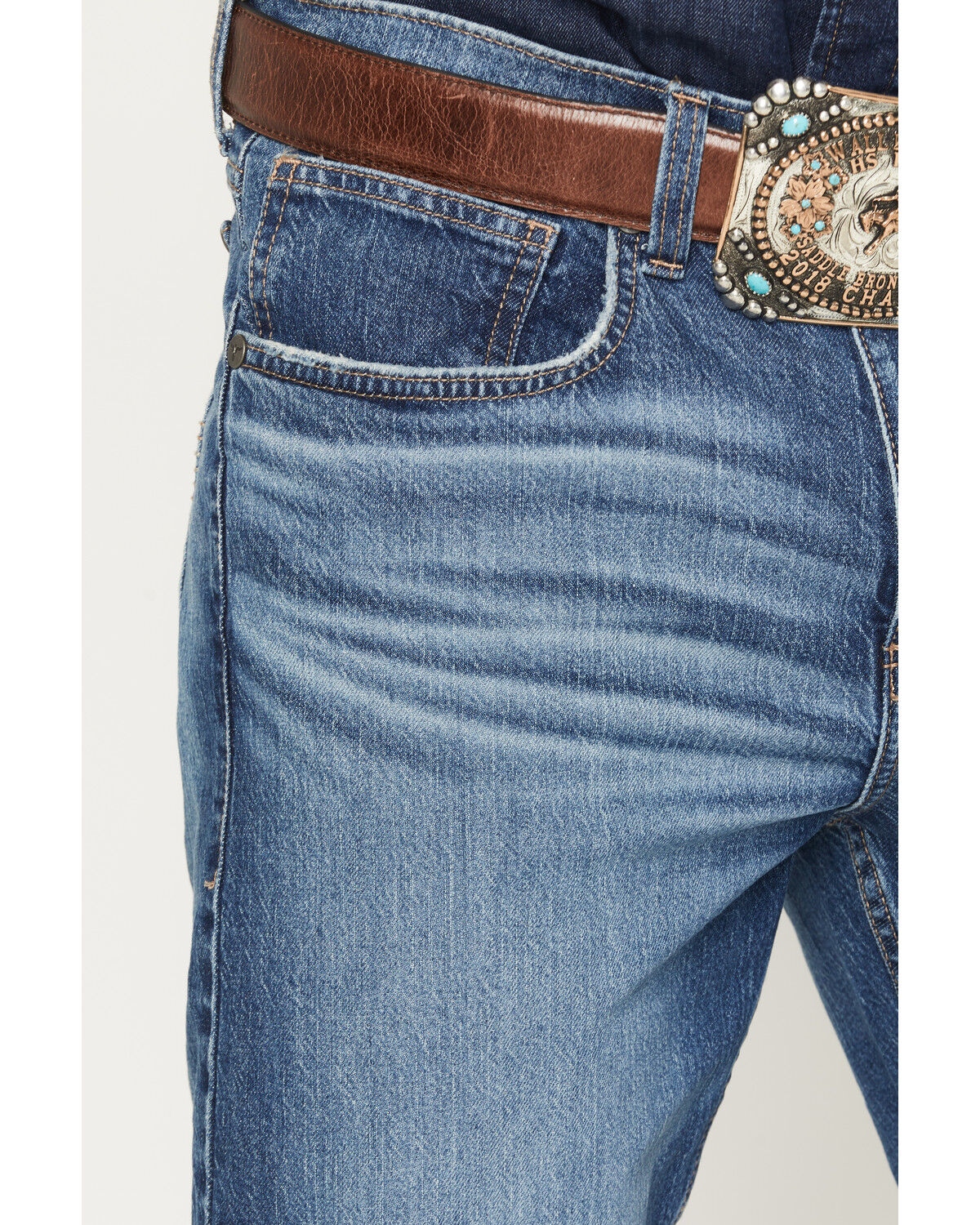 Image #2 - Wrangler 20X Men's 42MWX Chandler Medium Wash Vintage Bootcut Stretch Denim Jeans, Medium Wash, hi-res
