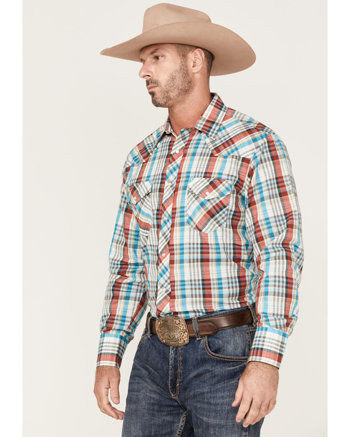Image #2 - Roper Men's Classic Large Plaid Print Long Sleeve Pearl Snap Western Shirt, , hi-res
