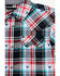Image #2 - Cody James Toddler Boys' Steerhead Plaid Print Short Sleeve Snap Western Shirt , Navy, hi-res