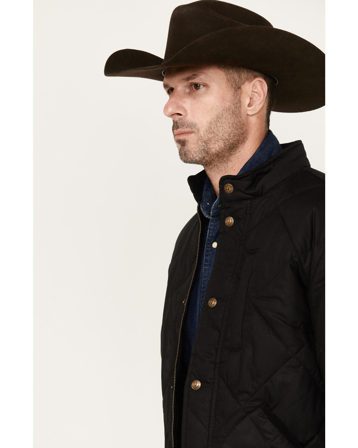 Image #3 - Justin Men's Broken Arrow Matte Quilted Jacket, Black, hi-res
