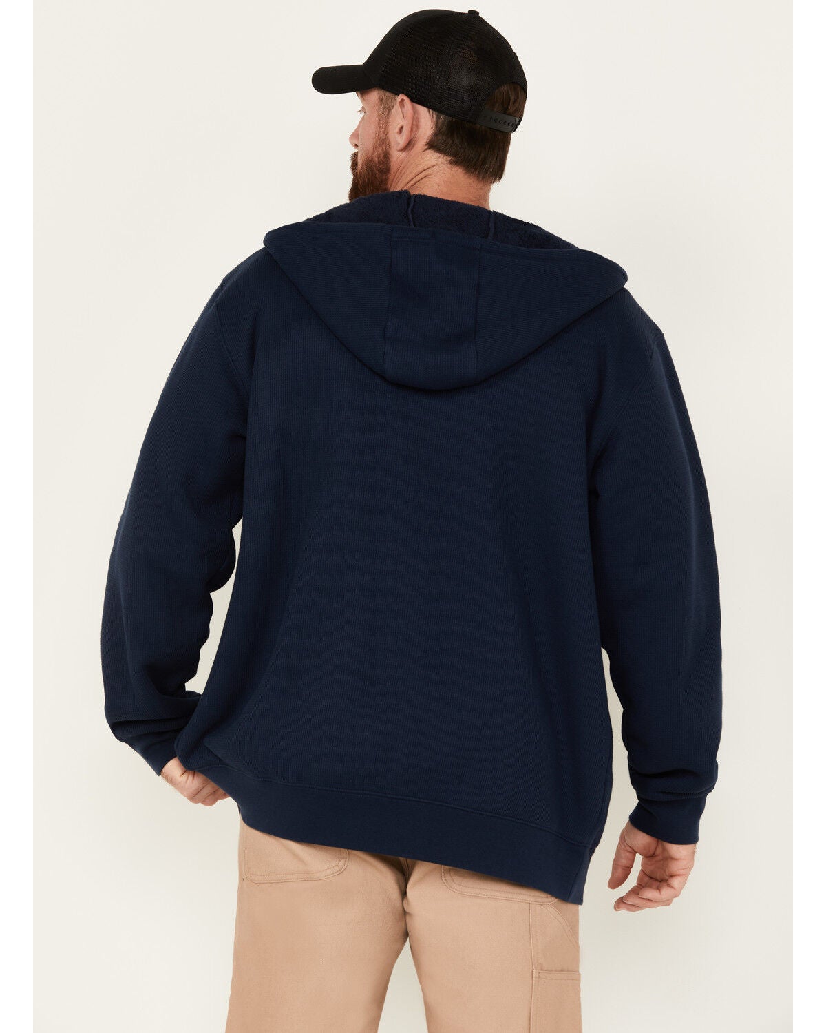 Image #4 - Hawx Men's Thermal Sherpa Lined Hooded Work Jacket, Navy, hi-res