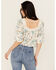 Image #4 - Wild Moss Women's Floral Print Long Sleeve Peasant Top, Ivory, hi-res