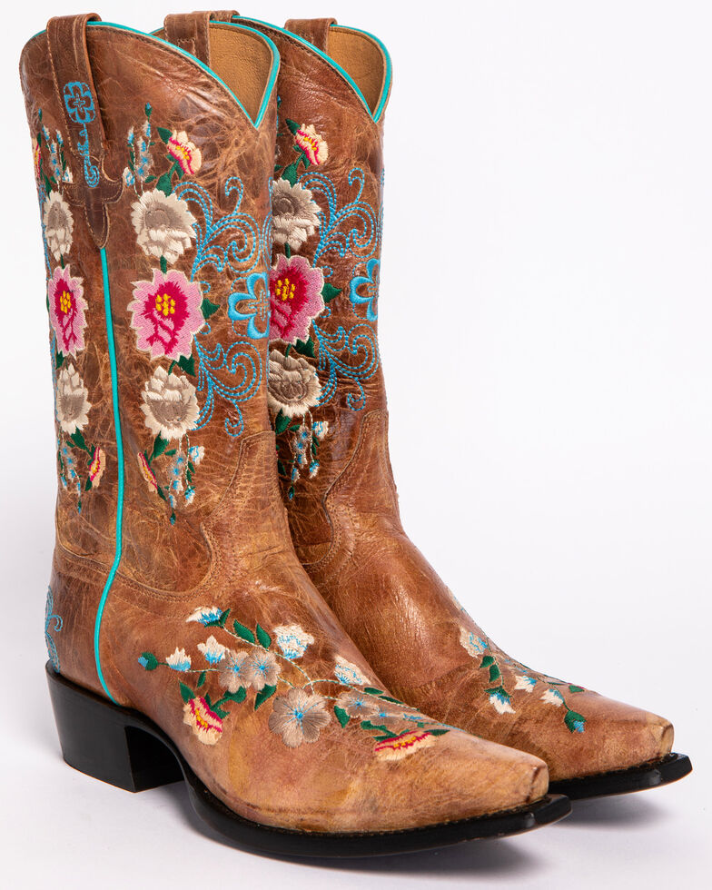 Macie Bean Rose Garden Cowgirl Boots Snip Toe Sheplers