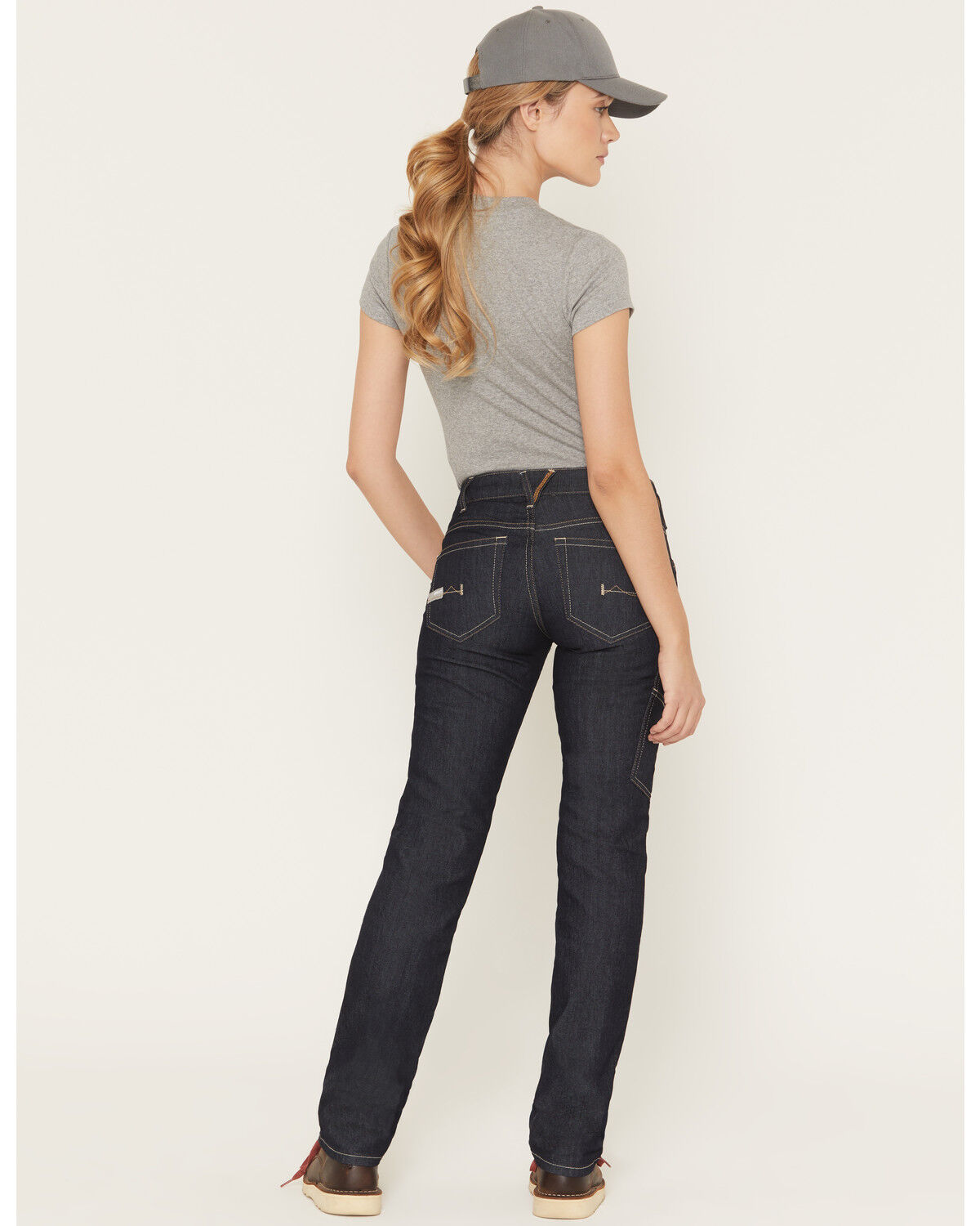 Image #3 - Ariat Women's Rebar Mid Rise Durastretch Raven Rinse Work Straight Jeanss, Blue, hi-res