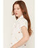Image #2 - Cotton & Rye Women's Horse And Horseshoe Embroidered Short Sleeve Button-Down Western Shirt, White, hi-res