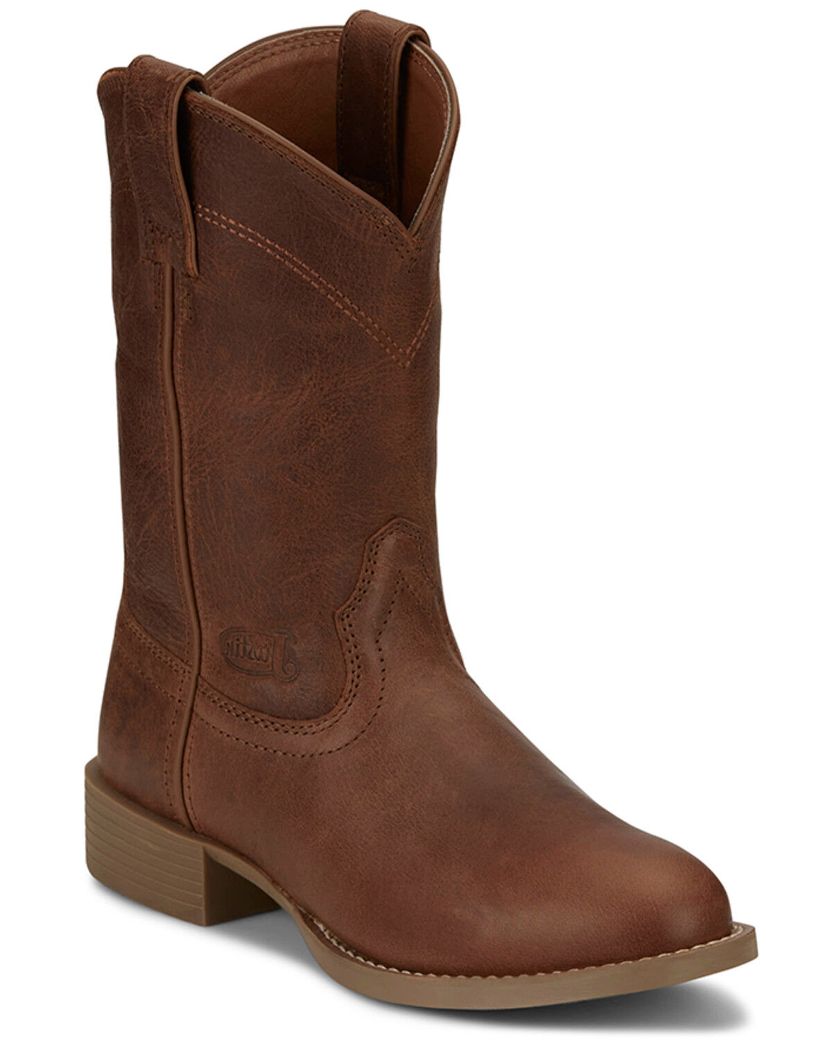 Image #1 - Justin Women's Stampede Western Boots - Round Toe, Brown, hi-res