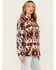 Image #2 - Cotton & Rye Women's Southwestern Print Sherpa Half Zip Pullover , Rust Copper, hi-res