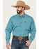 Image #1 - Cinch Men's Geo Print Long Sleeve Button-Down Western Shirt, Turquoise, hi-res