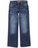 Image #1 - Wrangler Boys' Medium Wash Dellwood Relaxed Bootcut Stretch Jeans - Big, Medium Wash, hi-res