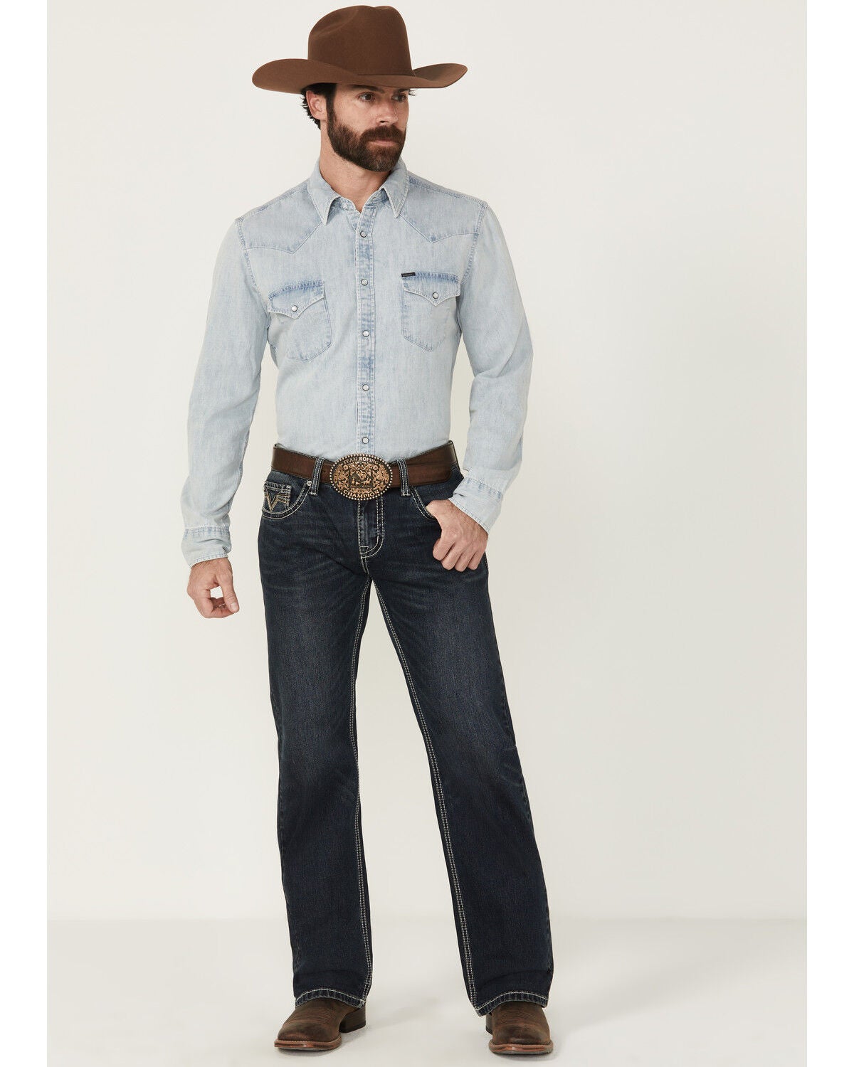 Rock & Roll Denim Men's Pistol Dark Wash Straight Reflex Stretch Denim Jeans, Dark Wash, hi-res