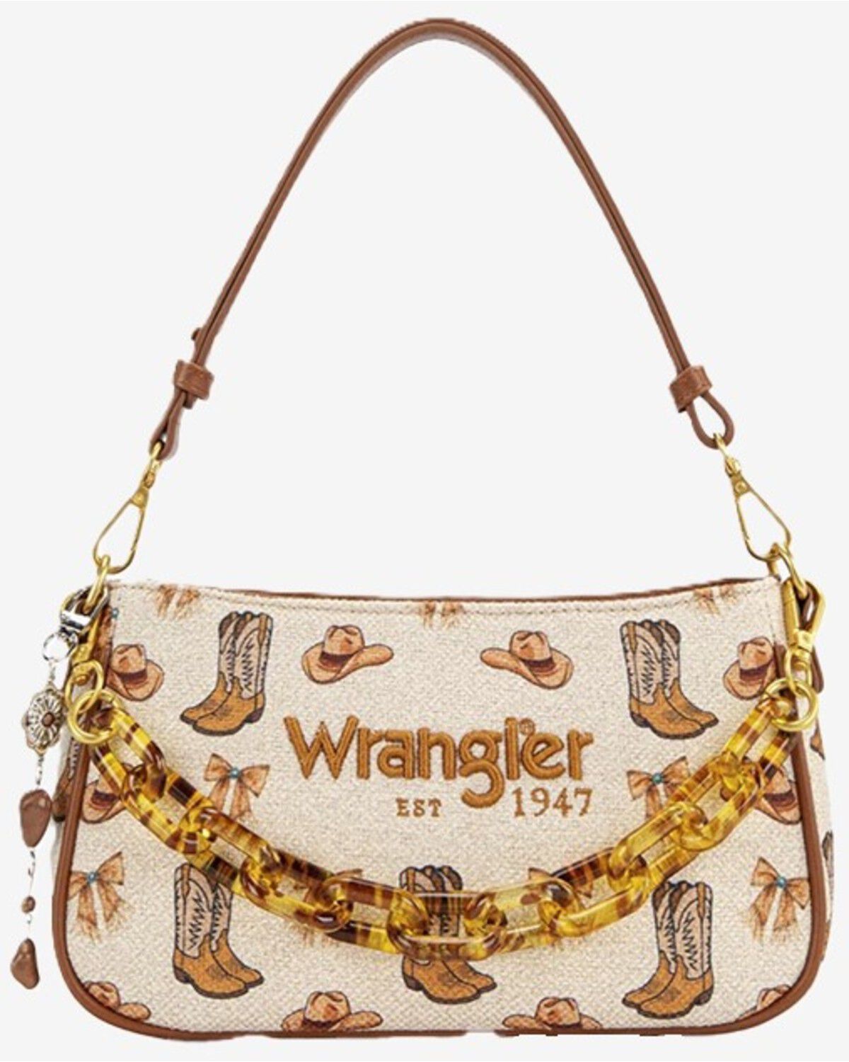 Image #1 - Wrangler Women's Rodeo Icons Western Baguette Shoulder Bag, Tan, hi-res