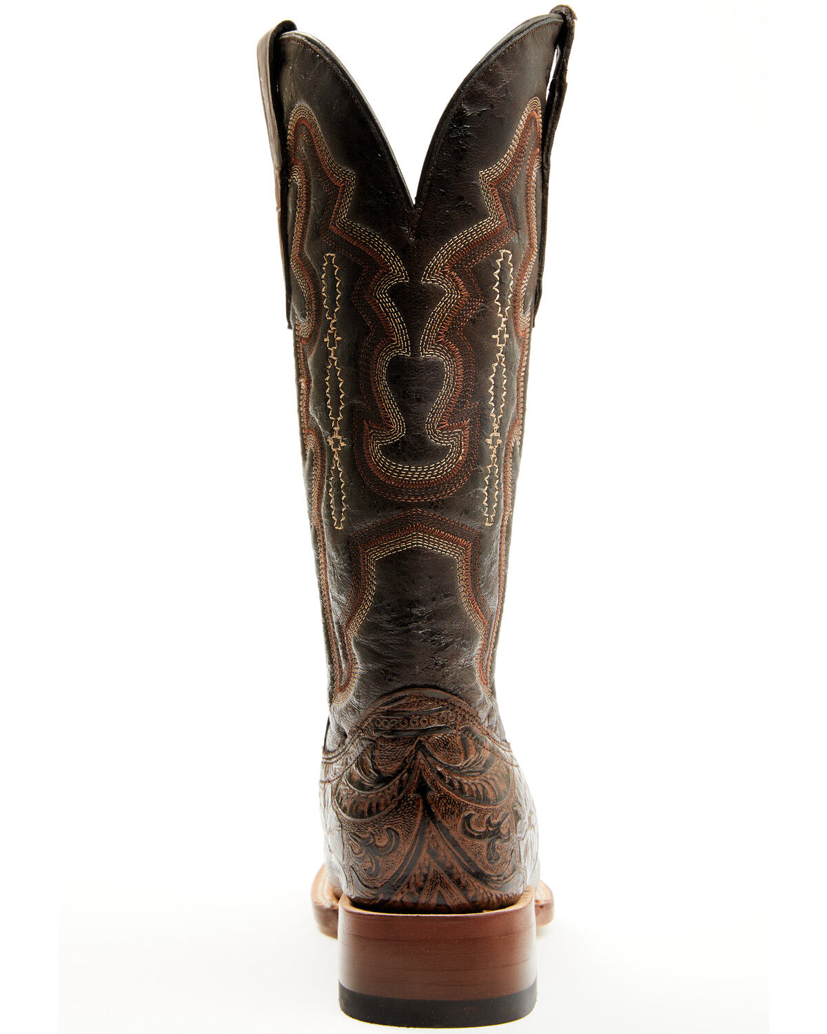 Image #5 - Tanner Women's Hand Tooled Floral Western Boots - Broad Square Toe, Brown, hi-res