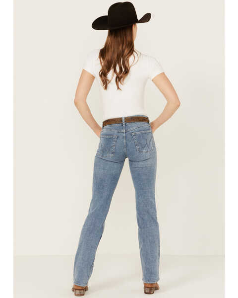 Image #3 - Wrangler Women's Essential Jayne Dark Wash Mid Rise Straight Stretch Denim Jeans, Dark Wash, hi-res
